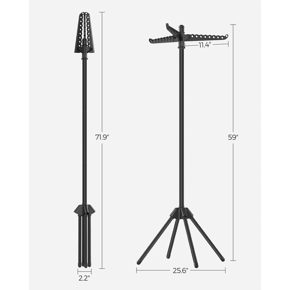 Clothes Drying Rack - 1–3 Tier Folding - 360° Rotating Arms