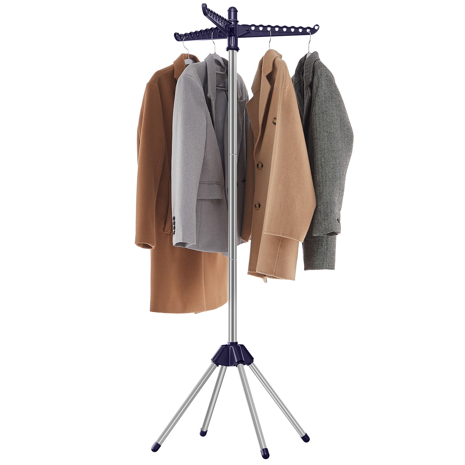Clothes Drying Rack - 1–3 Tier Folding - 360° Rotating Arms