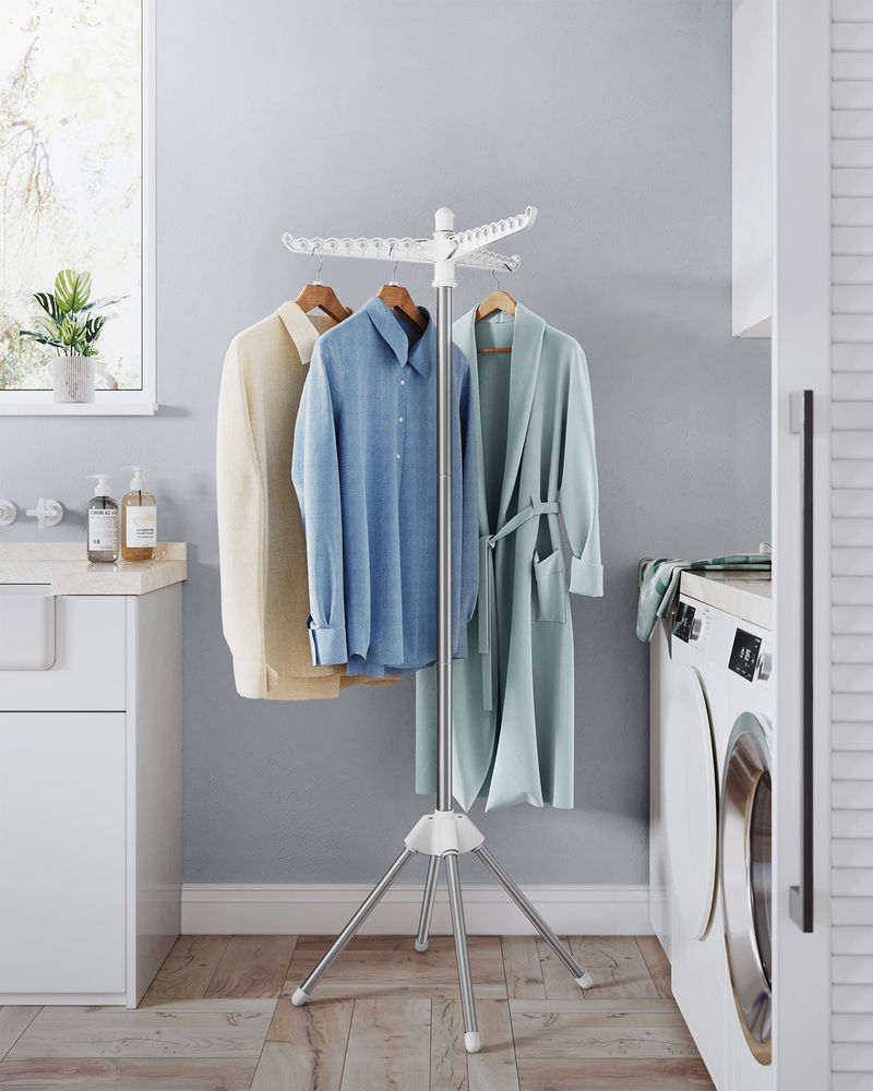 Clothes Drying Rack - 1–3 Tier Folding - 360° Rotating Arms