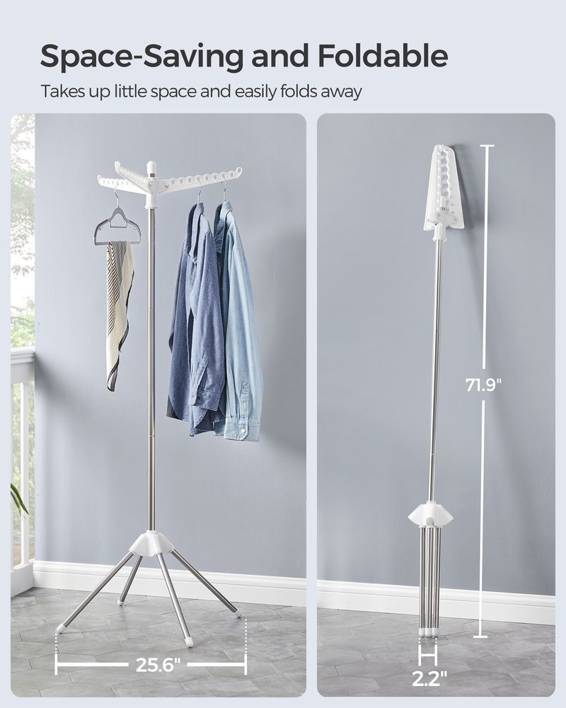 Clothes Drying Rack - 1–3 Tier Folding - 360° Rotating Arms