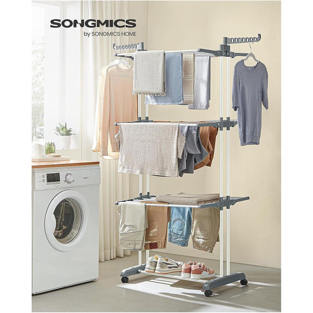 Clothes Drying Rack Stand - 4 Tier - Foldable Indoor Outdoor