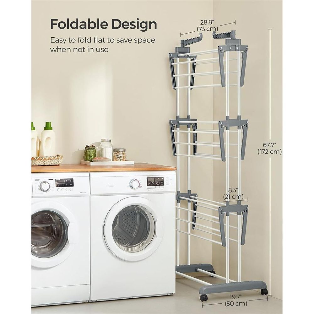 Clothes Drying Rack Stand - 4 Tier - Foldable Indoor Outdoor