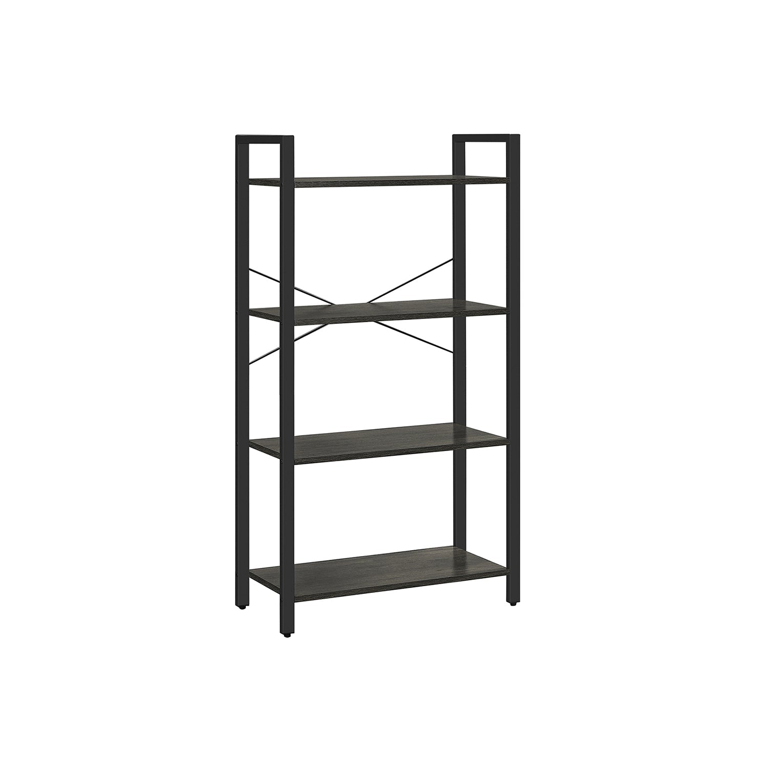 Bookshelf - 4 Tier Tall - Steel Frame - Space Saving