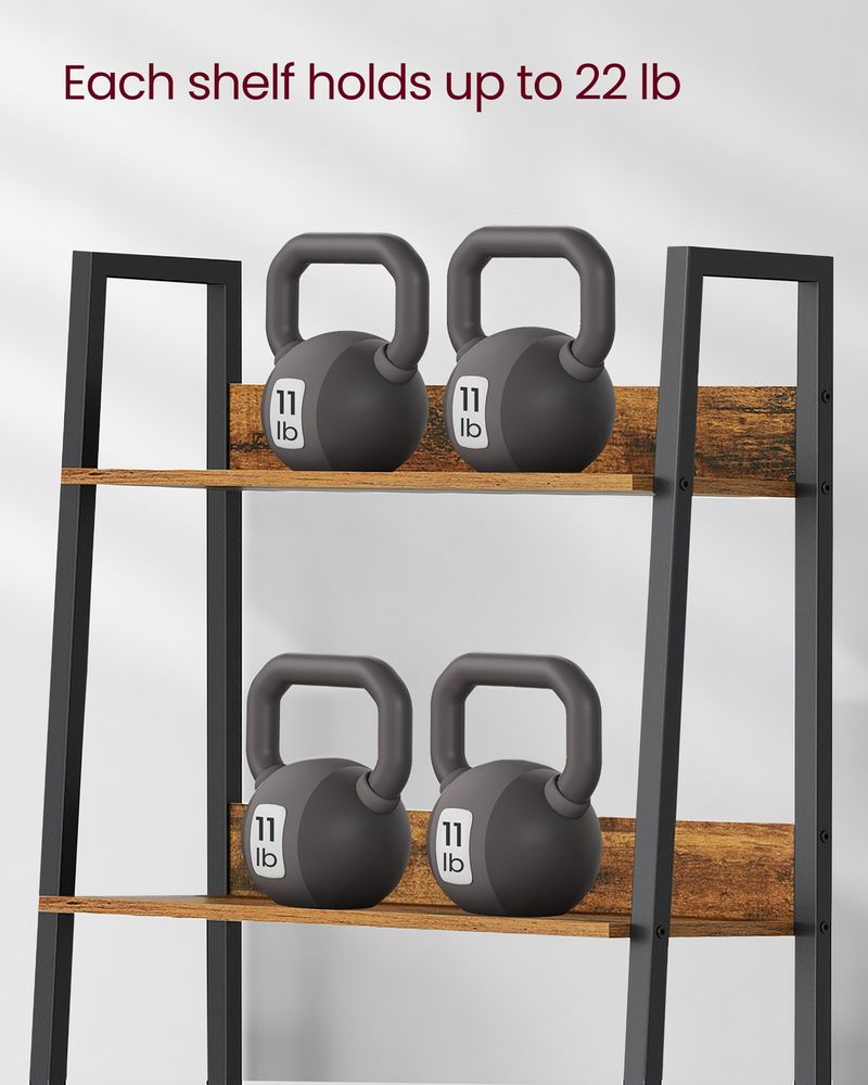 5 Tier Bookshelf Narrow Ladder Shelf Storage Shelving Unit