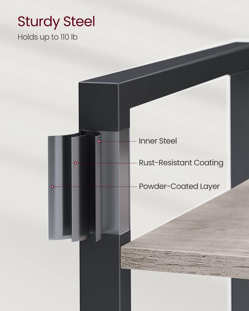 Bookshelf - Industrial 6 Tier - Steel Frame Tall Storage Shelf