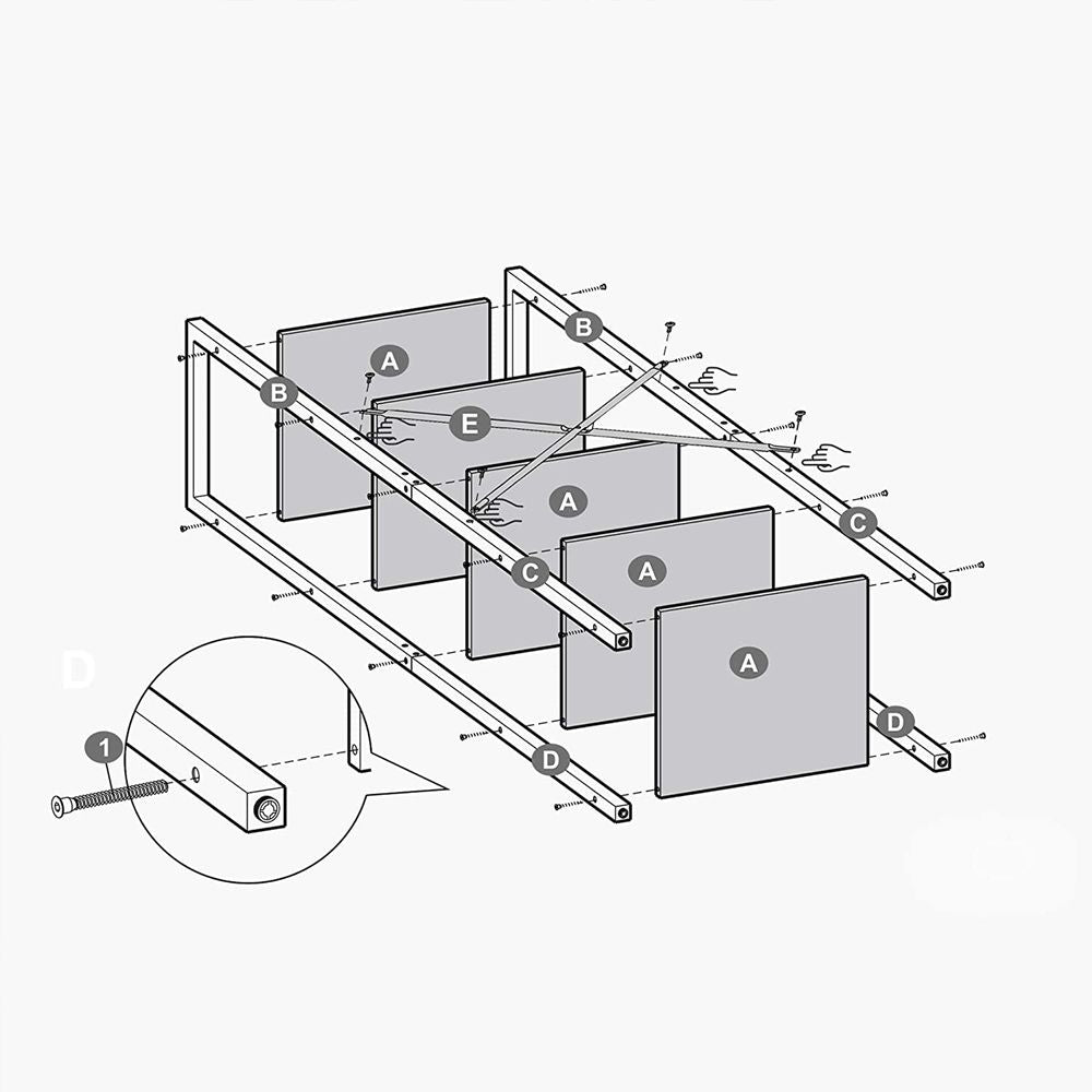5 Shelf Storage Shelving Unit Narrow Bookcase With Steel Frame