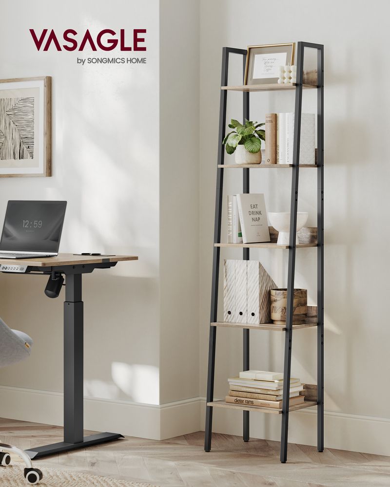 Ladder Shelf - 4 Tier Slim - Metal Frame Storage Shelf
