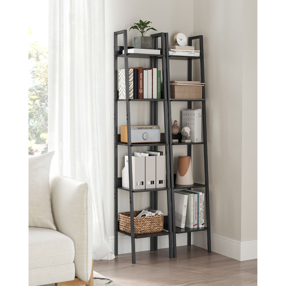 Ladder Shelf - 4 Tier Slim - Metal Frame Storage Shelf