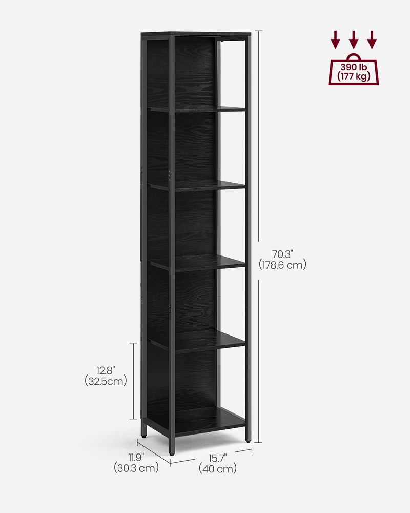 Bookshelf - 5 Tier LED - Dimmable Lights Display Shelf