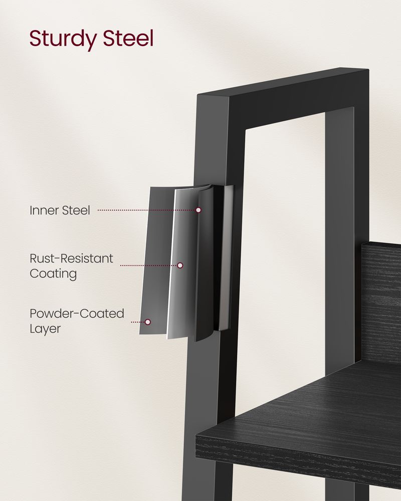 Ladder Shelf - 4 Tier Slim - Metal Frame Storage Shelf