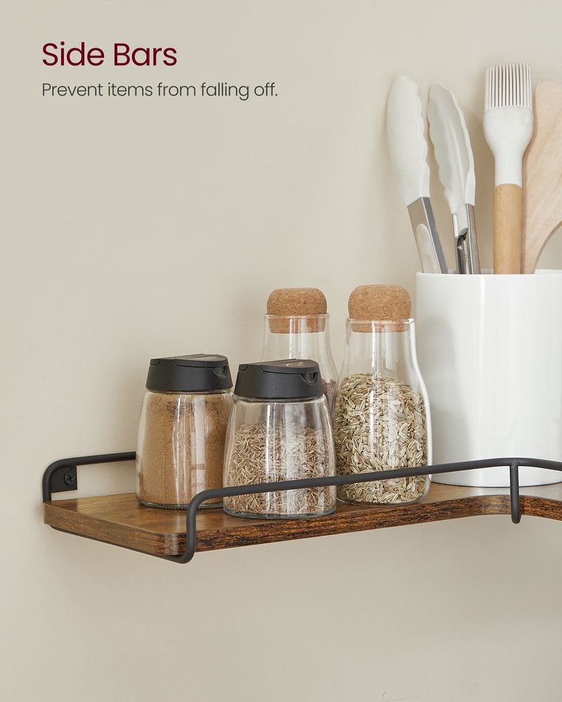 Corner Wall Shelves Set of 2 – Floating Design – Space-Saving Storage