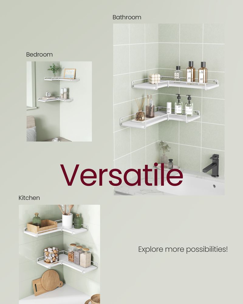 Corner Wall Shelves Set of 2 – Floating Design – Space-Saving Storage