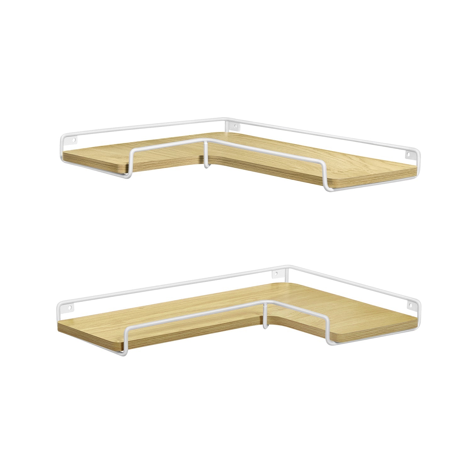 Corner Wall Shelves Set of 2 – Floating Design – Space-Saving Storage