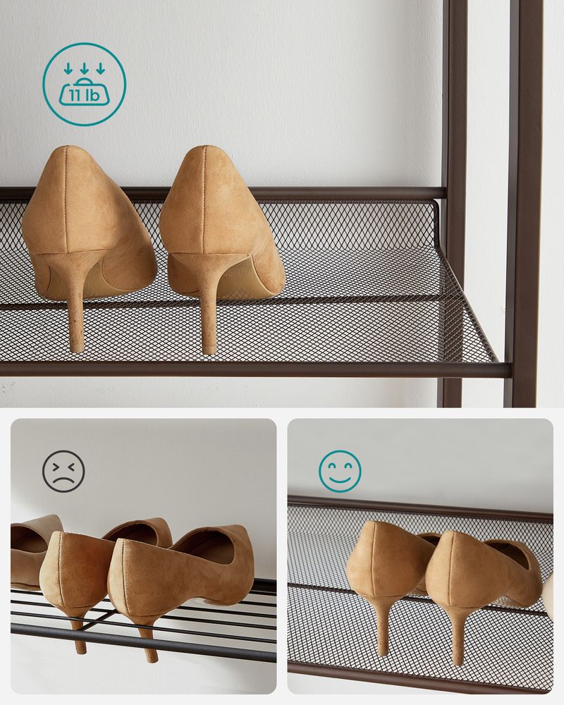 Shoe Organizer - 8 Tier Metal Rack - Large Capacity Storage
