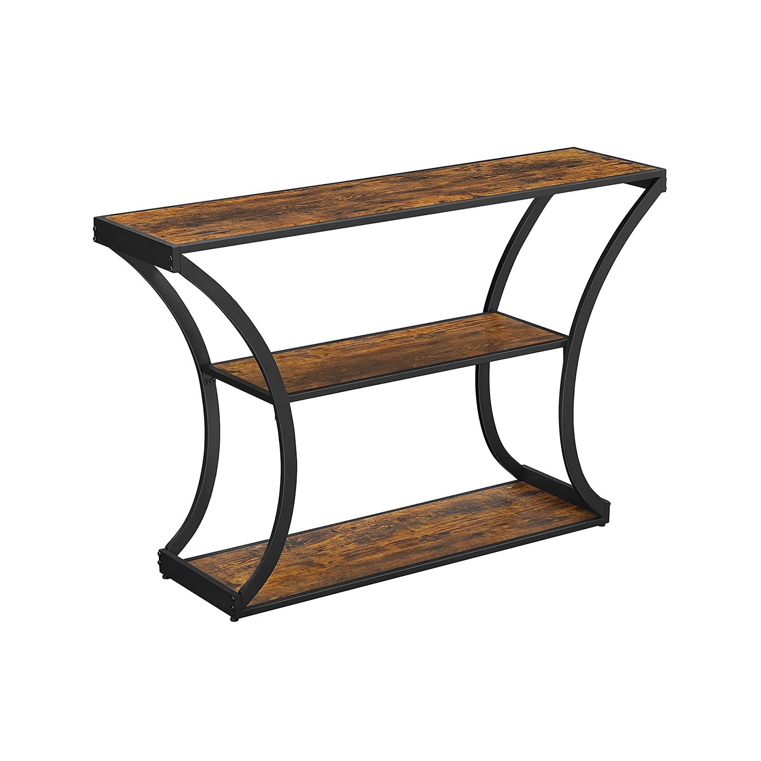 Console Table - Curved Frame Design - 2 Open Storage Shelves