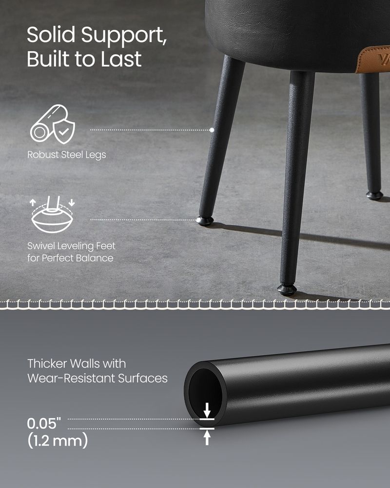 Round Storage Ottoman - Steel Legs - Upholstered Seating