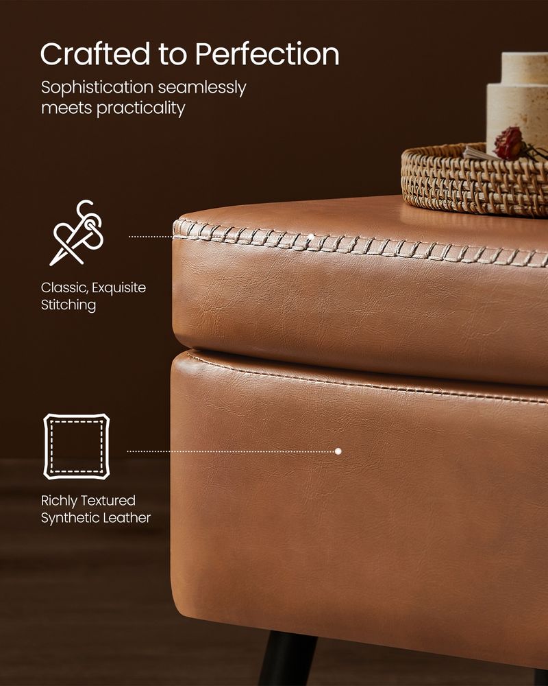 Storage Ottoman Bench - Steel Legs - Forest Green Upholstered