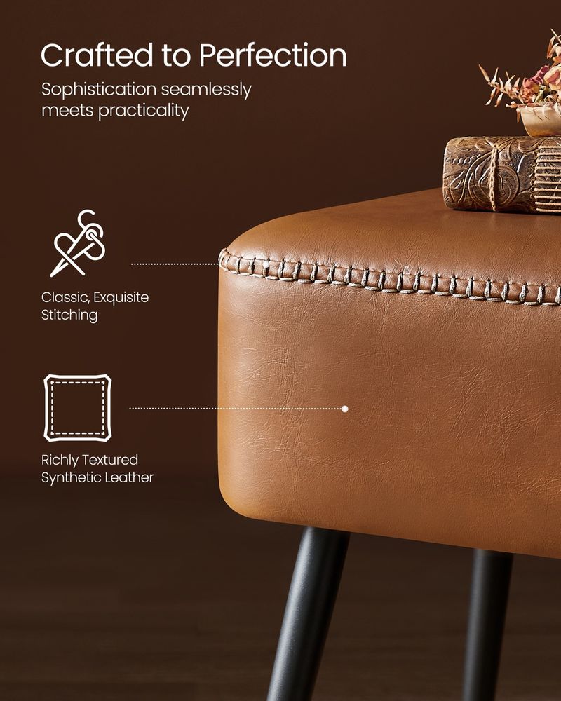 Ottoman Bench With Legs - Upholstered Seating - Multi Purpose