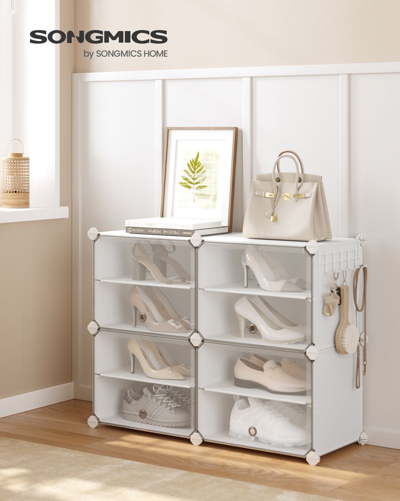 Shoe Organizer Cabinet - 6 Cubes With Doors - Holds 24 Pairs