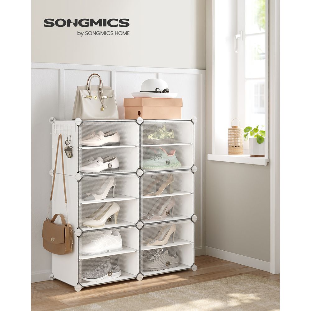 Shoe Organizer Cabinet - 6 Cubes With Doors - Holds 24 Pairs