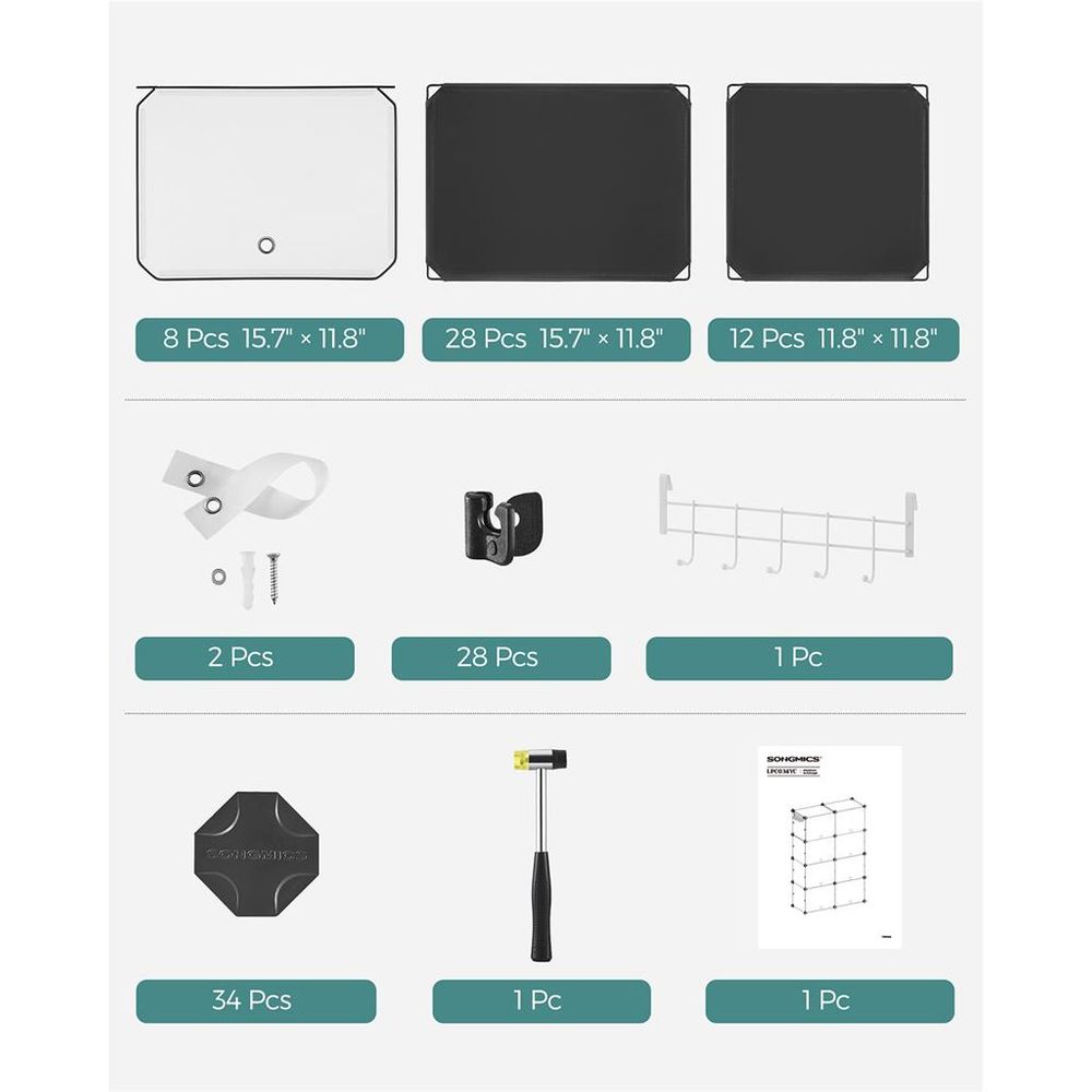 Shoe Organizer Cabinet - 6 Cubes With Doors - Holds 24 Pairs