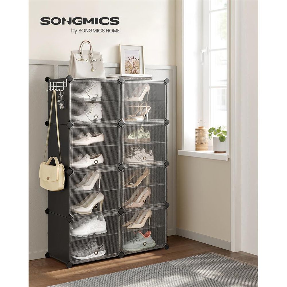 Shoe Organizer Cabinet - 6 Cubes With Doors - Holds 24 Pairs