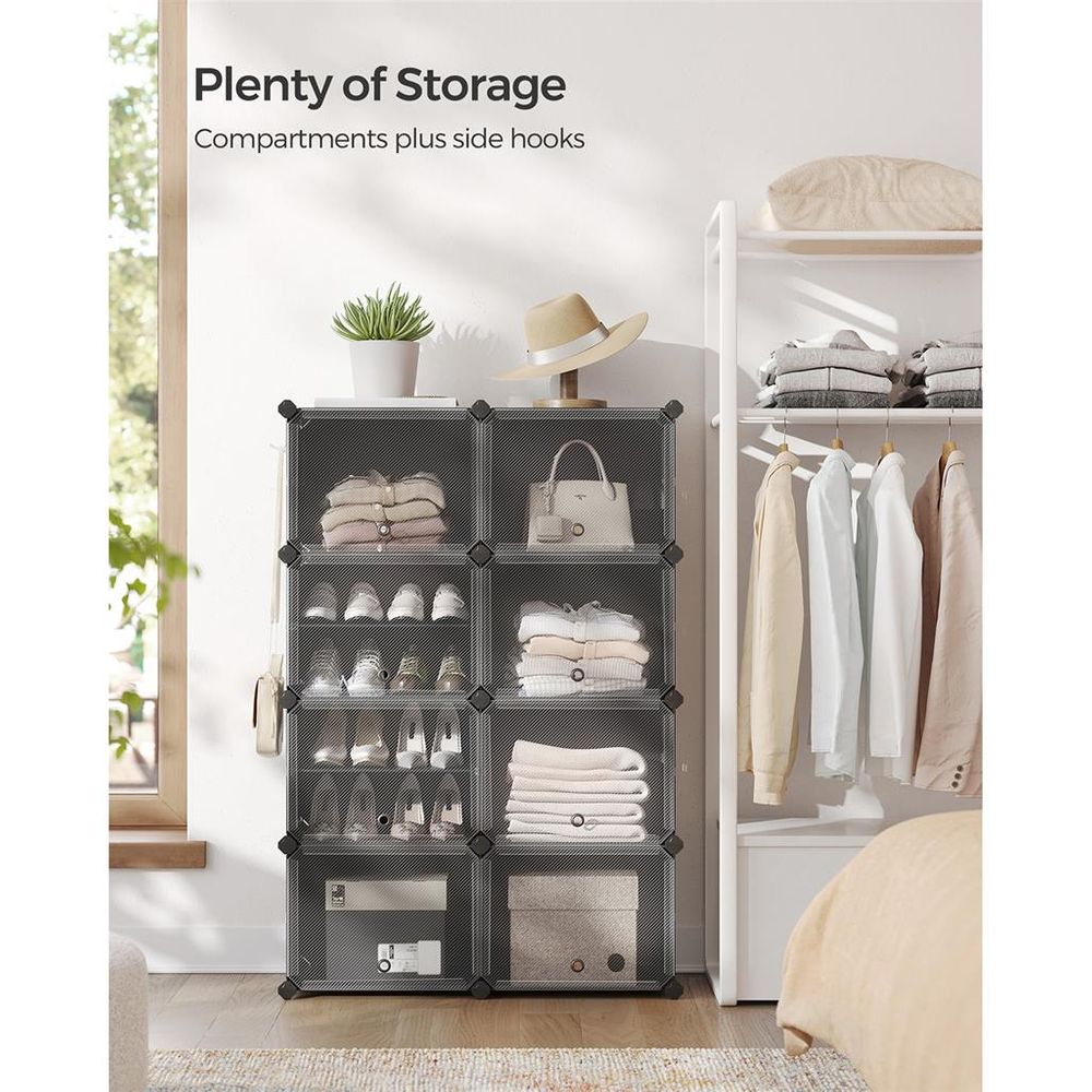Shoe Organizer Cabinet - 6 Cubes With Doors - Holds 24 Pairs
