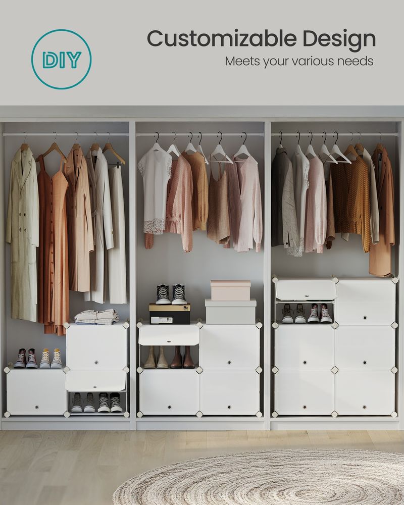 Shoe Organizer Cubes - With Doors - Modular Storage Cabinet