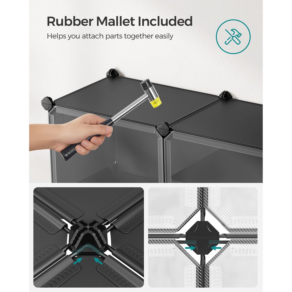 Shoe Organizer Cabinet - 6 Cubes With Doors - Holds 24 Pairs