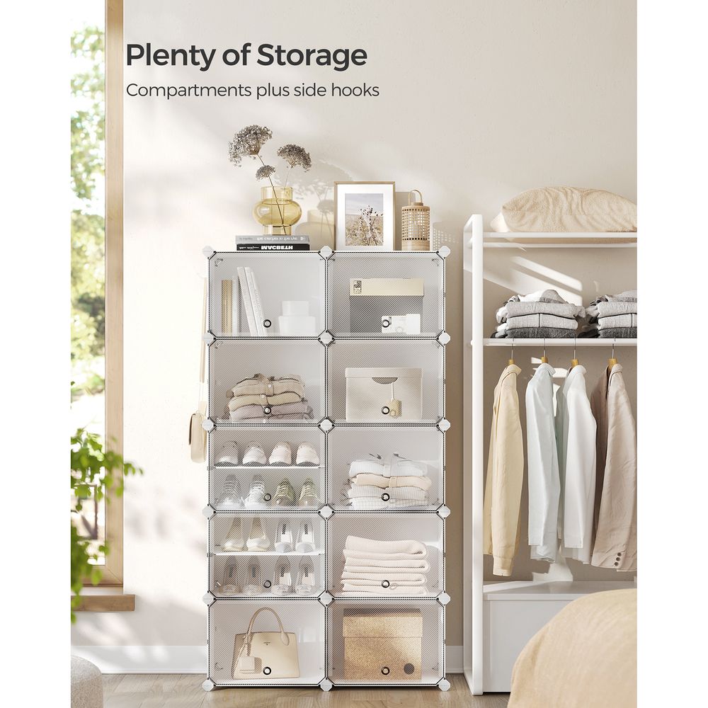 Shoe Organizer Cabinet - 6 Cubes With Doors - Holds 24 Pairs
