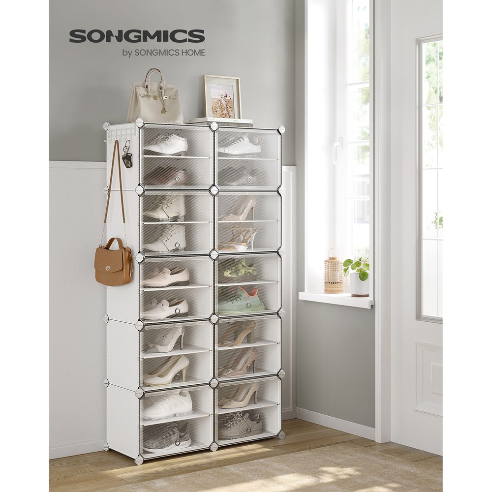 Shoe Organizer Cabinet - 6 Cubes With Doors - Holds 24 Pairs