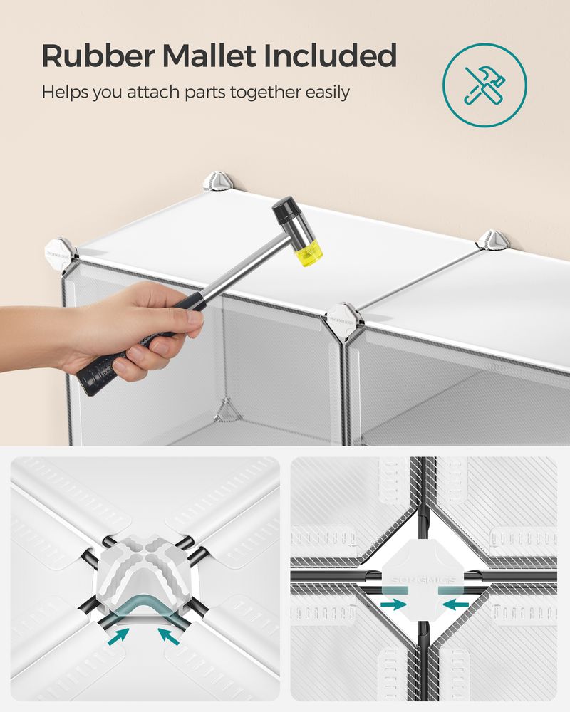 Shoe Organizer Cabinet - 6 Cubes With Doors - Holds 24 Pairs