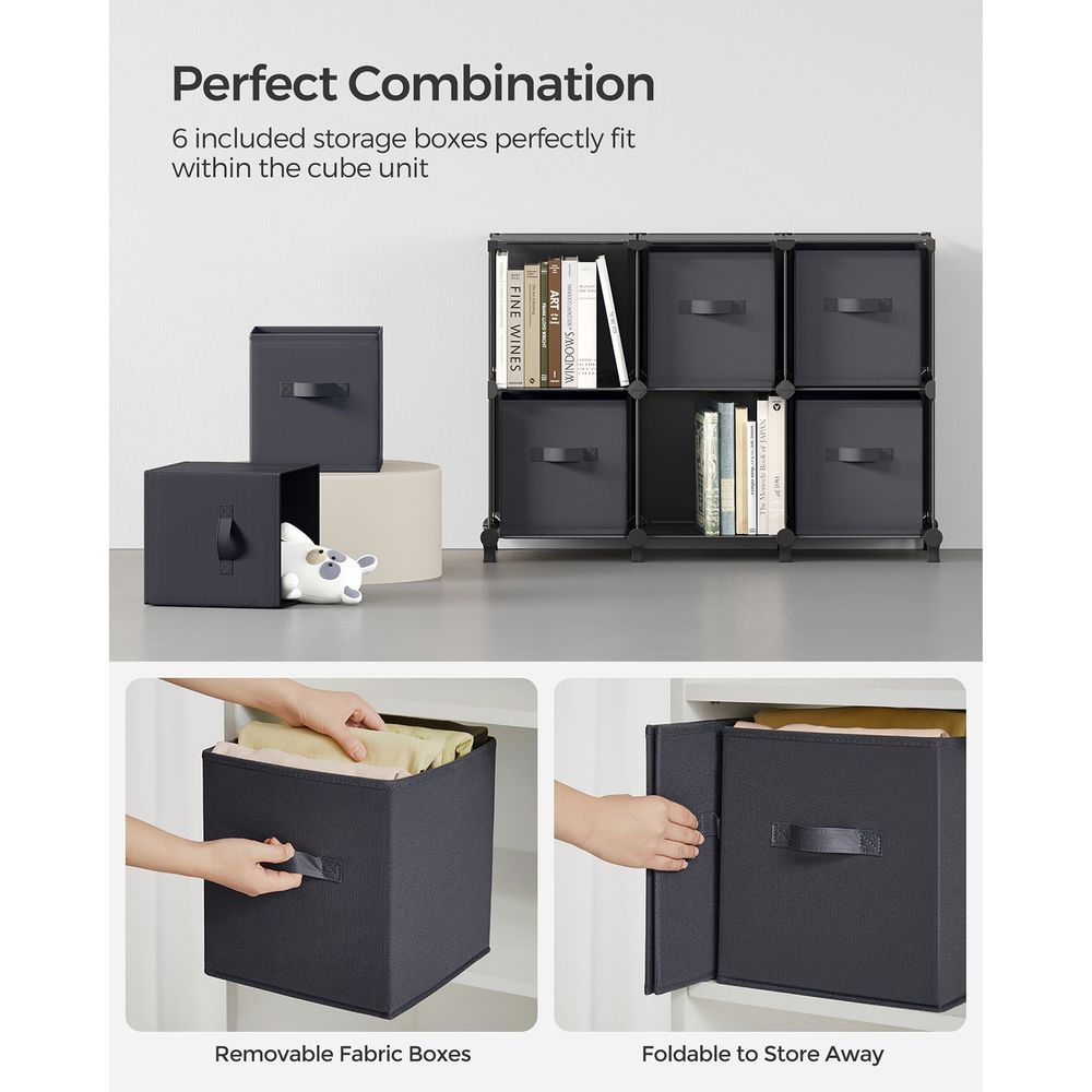 Cube Storage Organizer - With Storage Boxes - Set Of 16