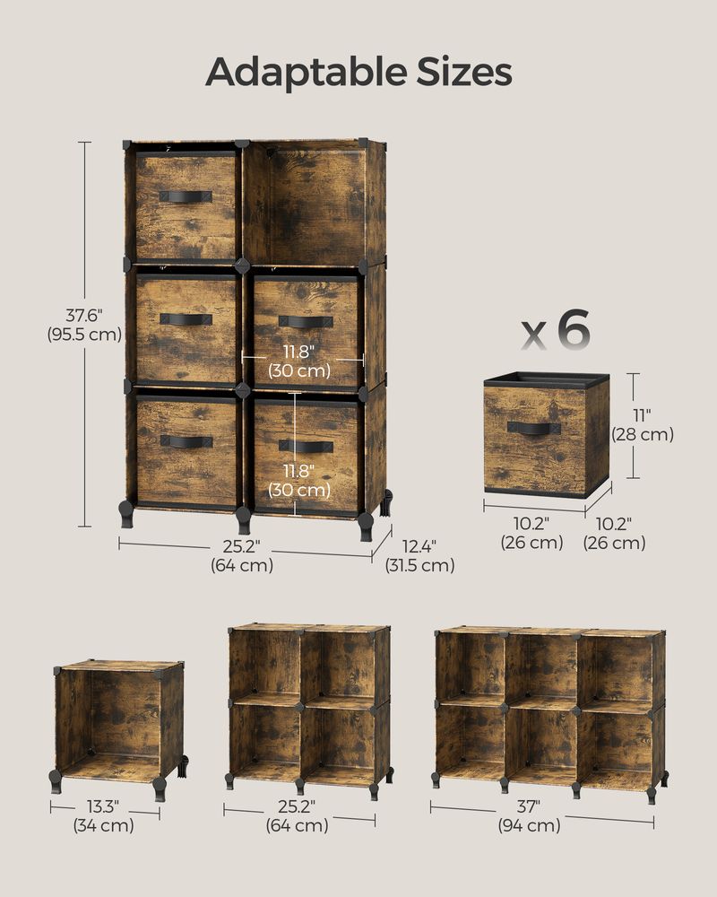 Cube Storage Organizer - With Storage Boxes - Set Of 16