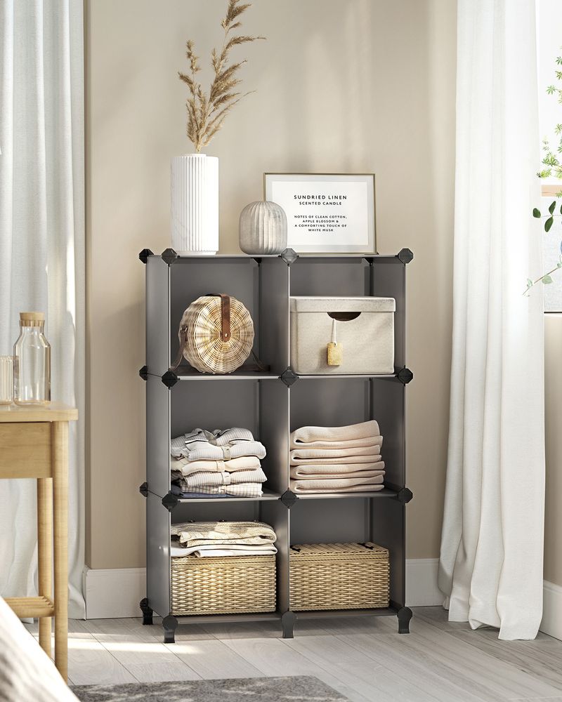 Cube Storage Organizer - 6 Cubes With Feet - Modular Design