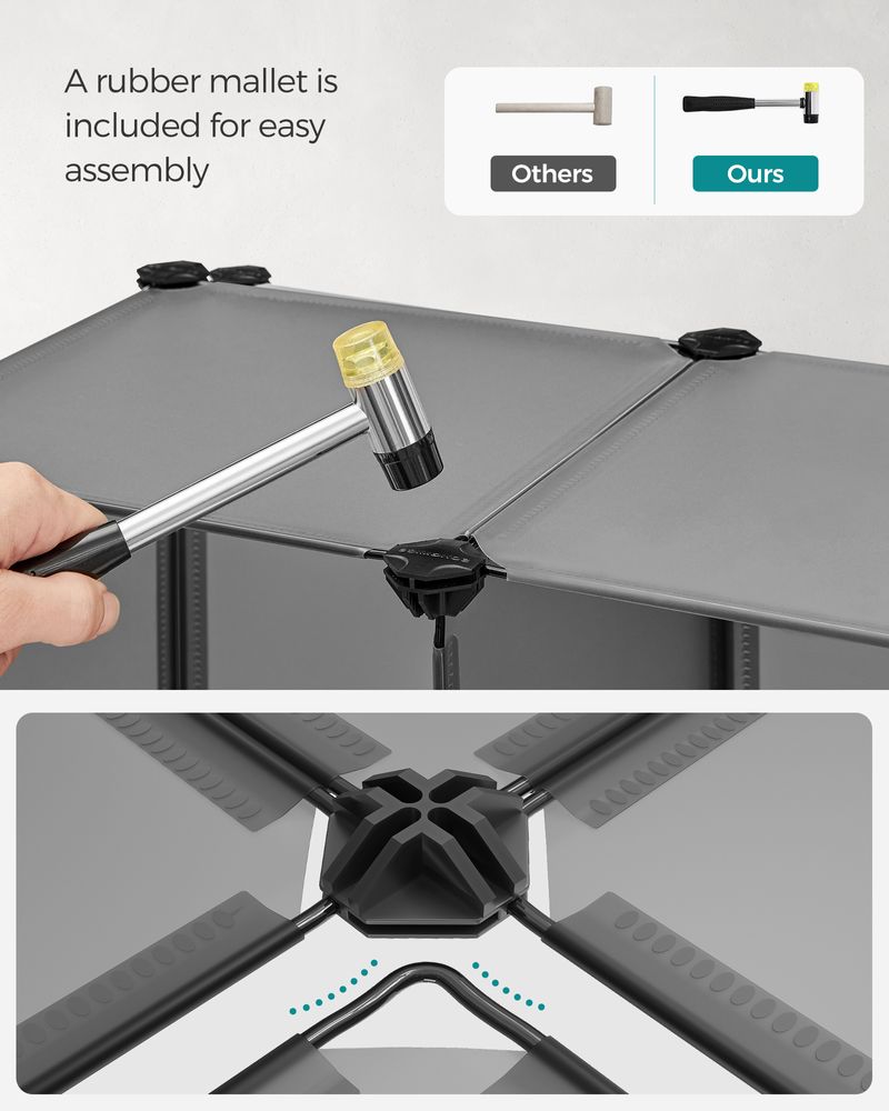 Cube Storage Organizer - 6 Cubes With Feet - Modular Design