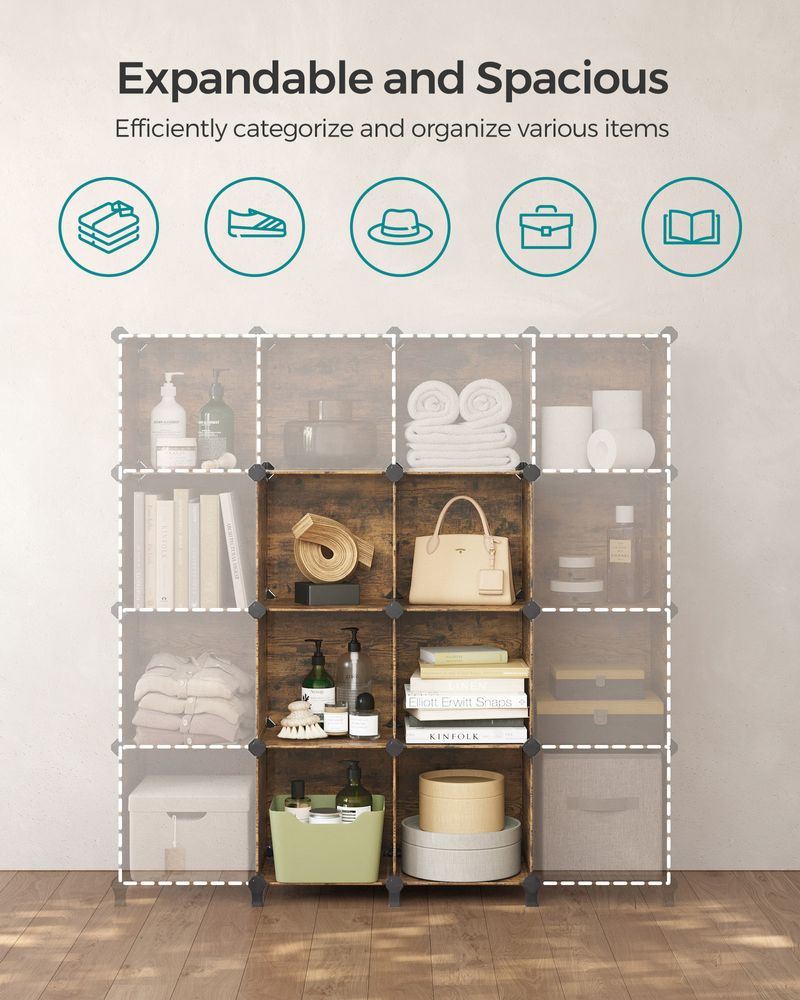 Cube Storage Organizer - 6 Cubes With Feet - Modular Design