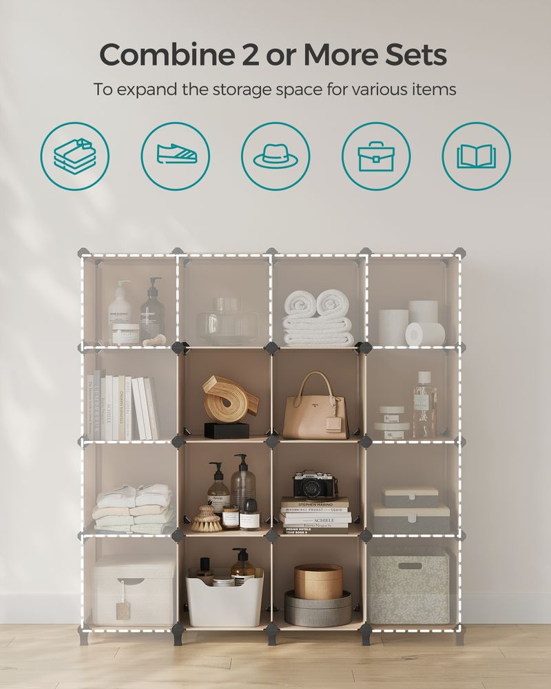 Cube Storage Organizer - 6 Cubes With Feet - Modular Design