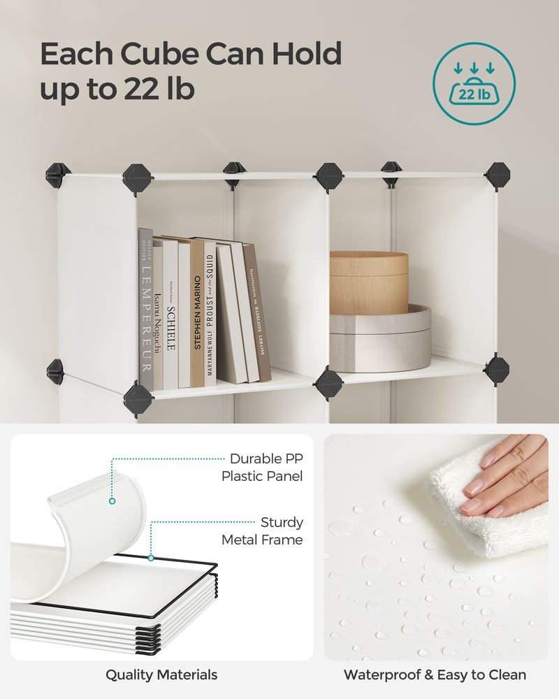 Cube Storage Organizer - 6 Cubes With Feet - Modular Design