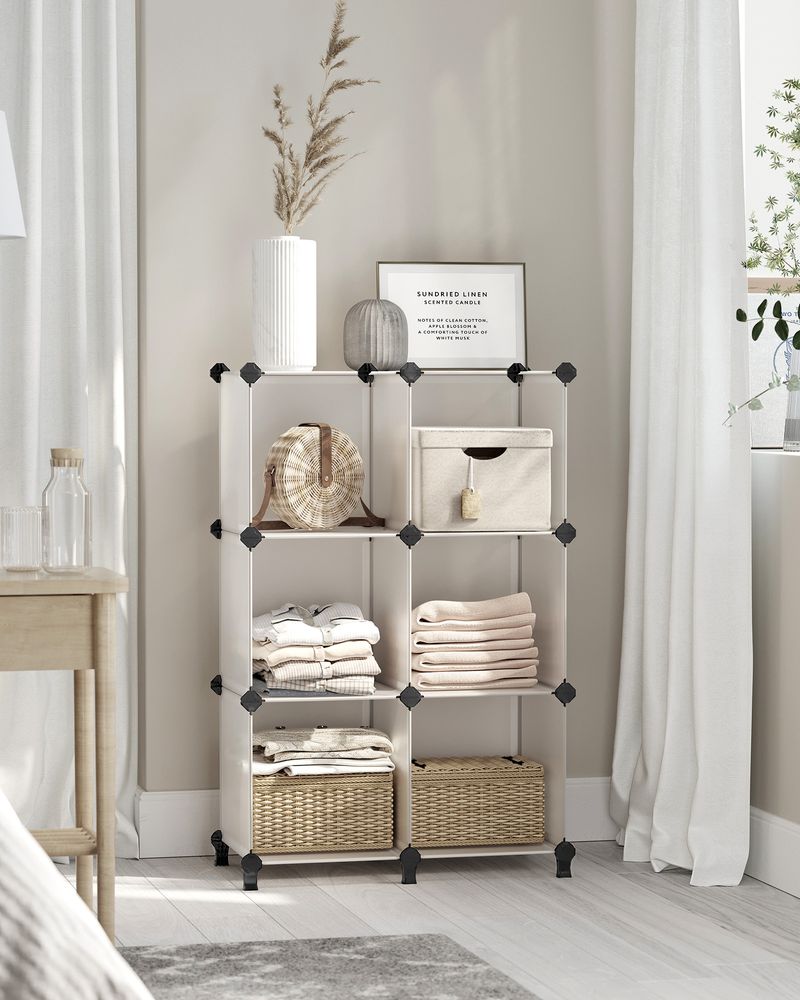 Cube Storage Organizer - 6 Cubes With Feet - Modular Design