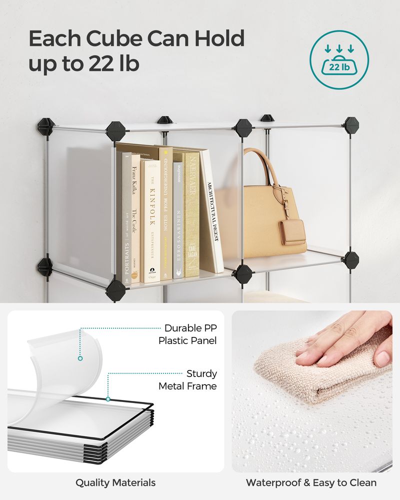 Cube Storage Organizer - 6 Cubes With Feet - Modular Design