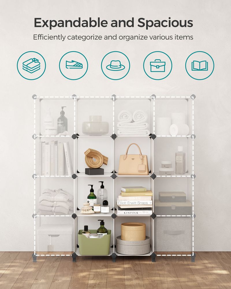 Cube Storage Organizer - 6 Cubes With Feet - Modular Design