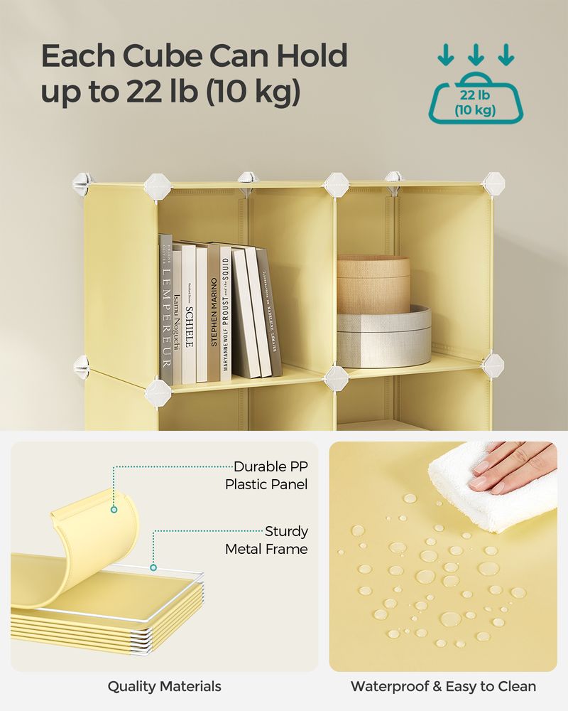 Cube Storage Organizer - 6 Cubes With Feet - Modular Design