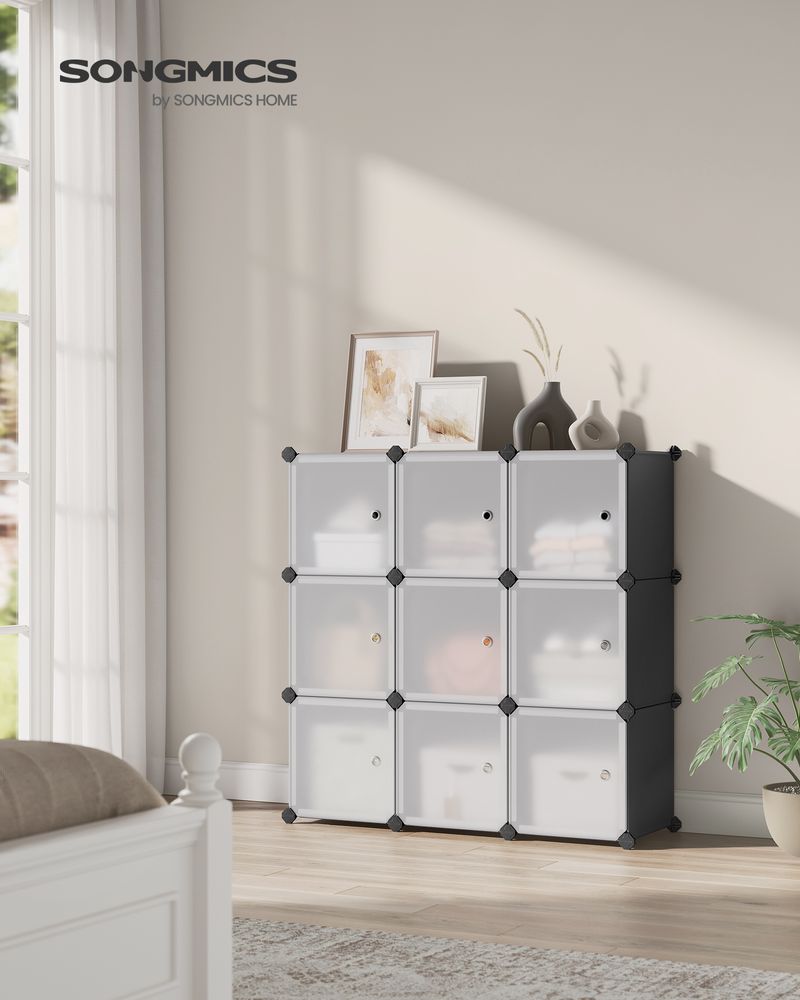Cube Storage Organizer - With Doors - Set Of 12 Plastic Cubes
