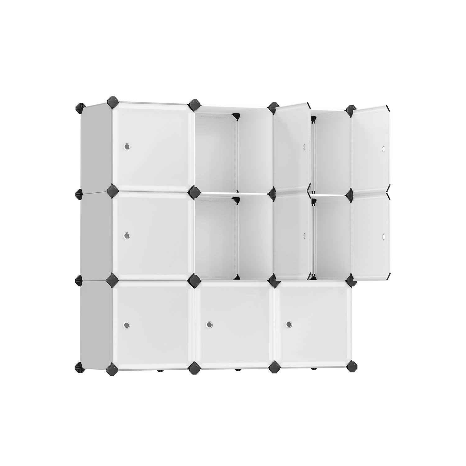 Cube Storage Organizer - With Doors - Set Of 12 Plastic Cubes
