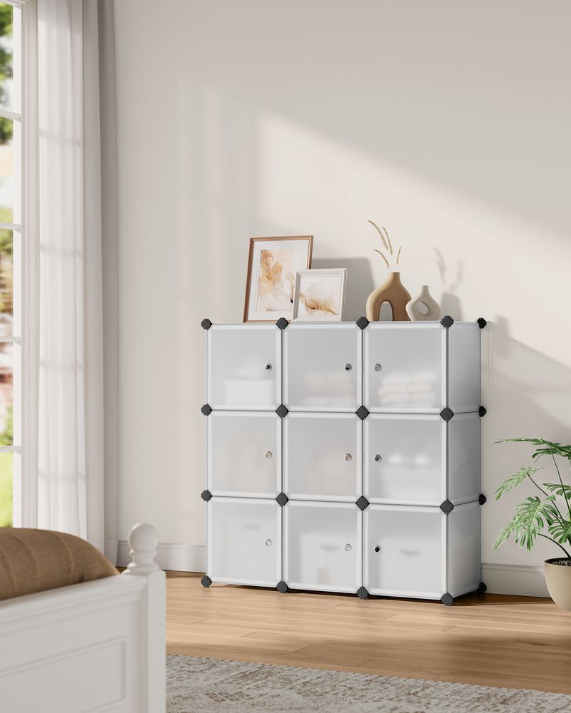 Cube Storage Organizer - With Doors - Set Of 12 Plastic Cubes