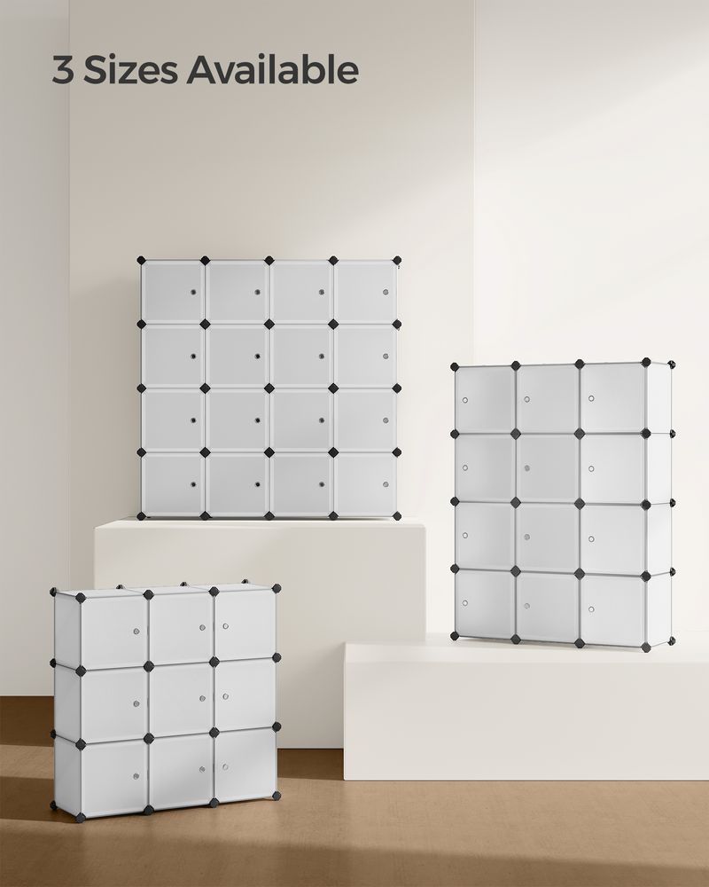 Cube Storage Organizer - With Doors - Set Of 12 Plastic Cubes