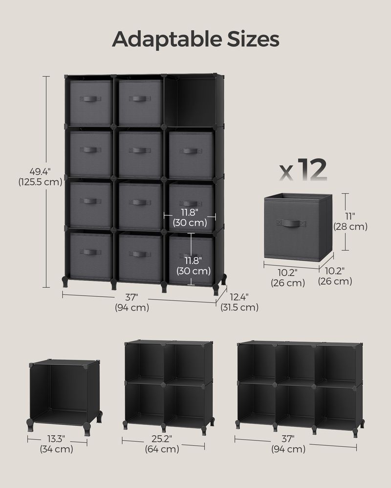 Cube Storage Organizer - With Storage Boxes - Set Of 16
