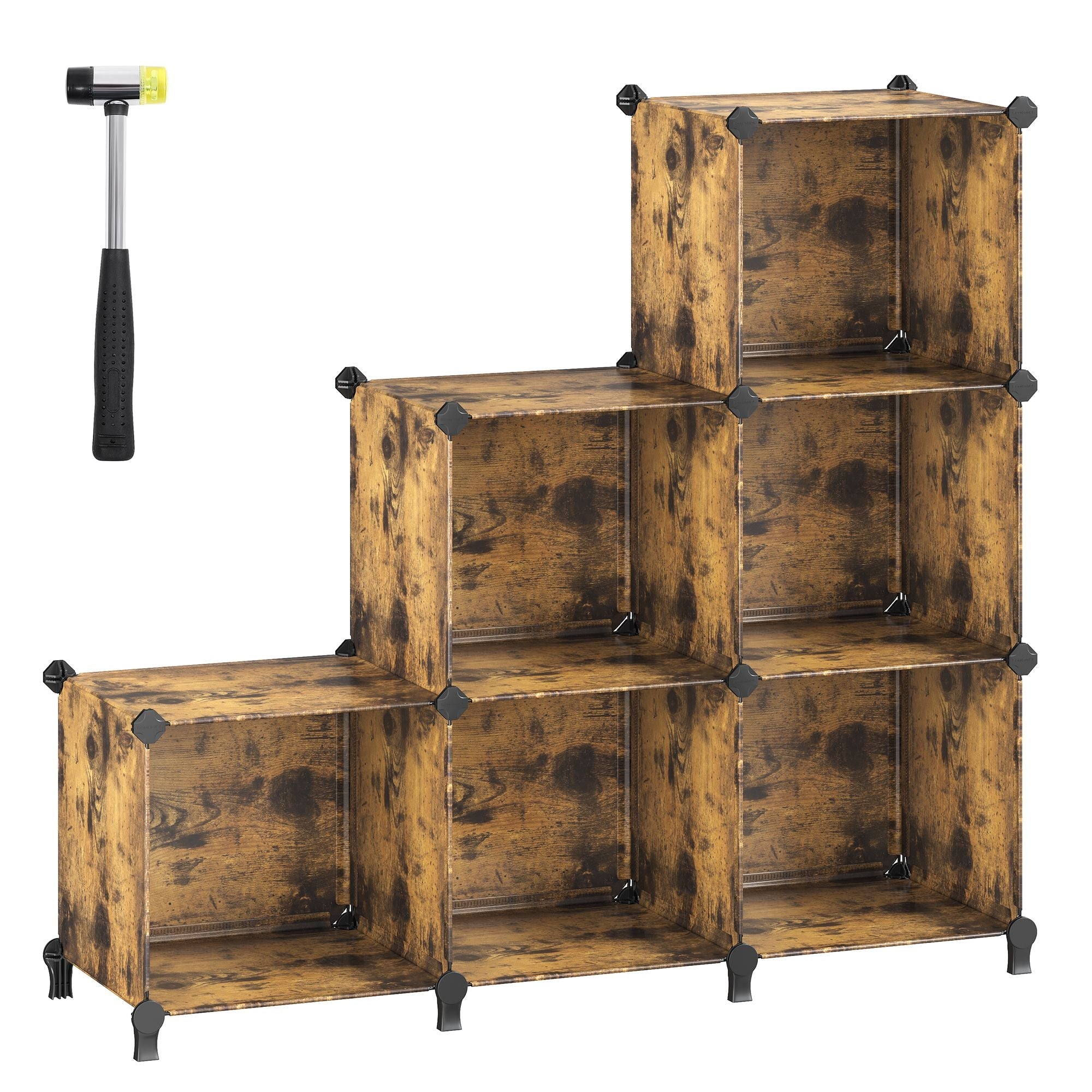 Cube Storage Organizer - 6 Cubes With Feet - Modular Design