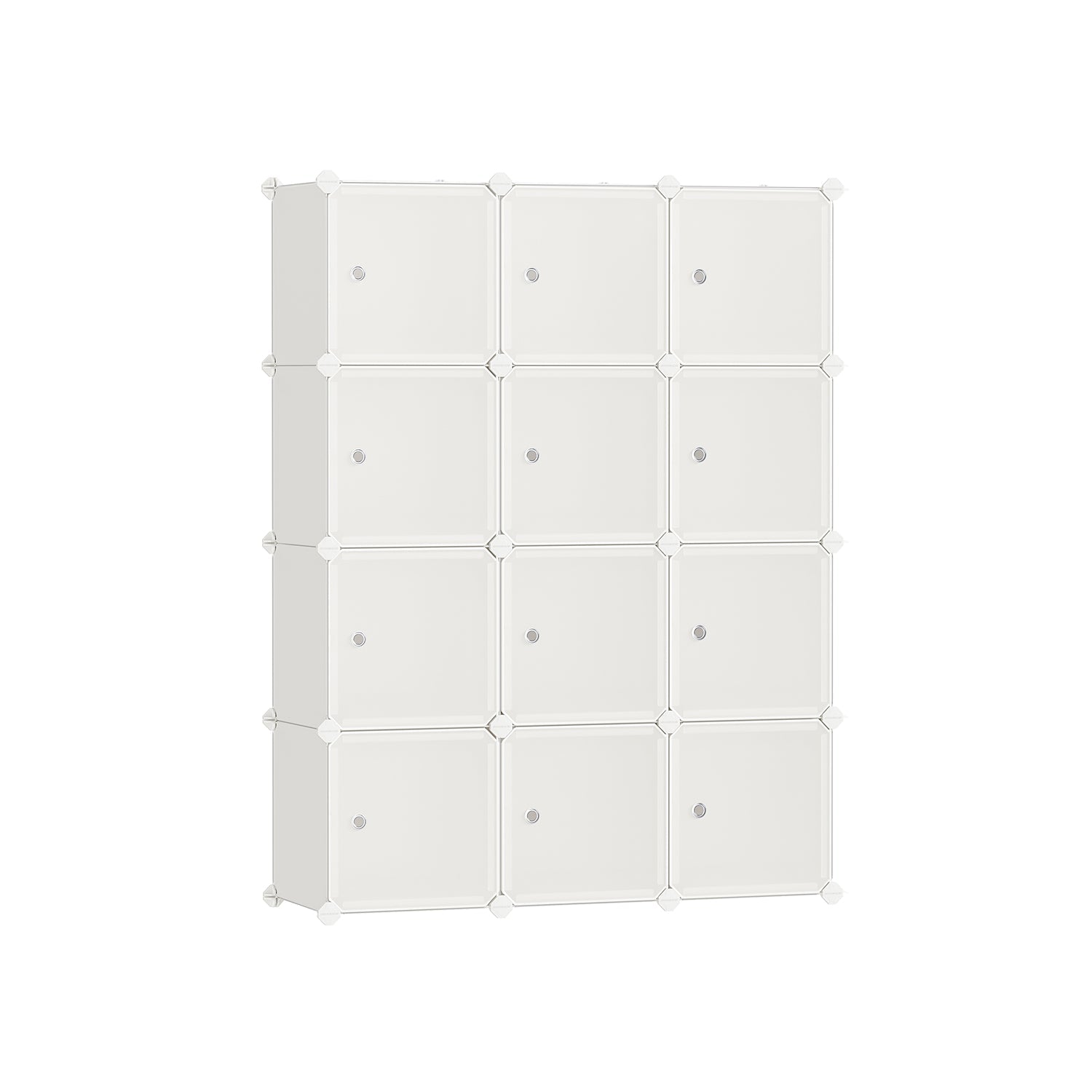 Cube Storage Organizer - With Doors - Set Of 12 Plastic Cubes